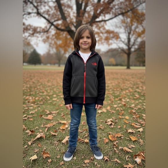The North Face Other - The North Face Kids Hoodie in Black and Gray with Red Accents